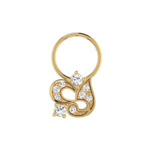 AJRETAIL Piercing de Nariz de Oro de 14K con Diamante Natural de 0.11 Quilates para Mujer - Color HI Claridad VS-SI - Product Image 1