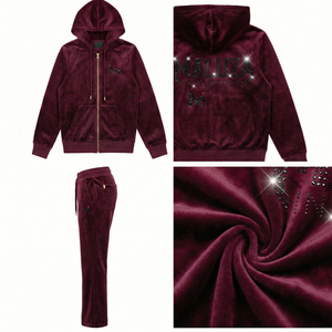 ชุดวอร์มกำมะหยี่แบบมีซิปพร้อมโลโก้สั่งทำได้ สำหรับทั้งชายและหญิง แห้งเร็ว ระบายอากาศดี สไตล์ลำลอง ดีไซน์เนอร์ สตรีทแวร์ สหรัฐอเมริกา ยุโรป Maluza - Product Image 6