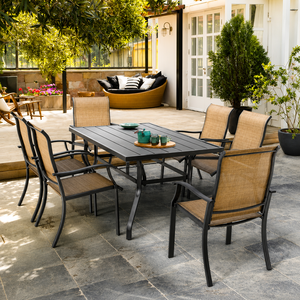 Conjunto de Comedor para Patio con Sillas Giratorias y Mesa de Metal, Muebles de Jardín para Terraza, Patio Trasero, Estilo Lujoso - Product Image 2