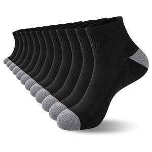 12 paires de chaussettes à cheville rembourrées pour hommes, lot de 12 chaussettes basses confortables, respirantes, décontractées et athlétiques pour un usage quotidien, noires - Product Image 1