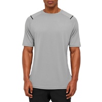 LEDBURY Sportswear – T-shirt d'entraînement à séchage rapide, personnalisé, respirant, à manches courtes, coupe classique, en tissu extensible type toile, grande taille
