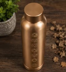 High Quality 1000ml Handcrafted Copper Water <b>Bottles</b> Modern American Style Eco-Friendly by blossom craft india - Product Image 4