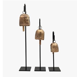 Antique Style Gold Plated Bronze Round Painted Wind <b>Chime</b> Hanging Ornament by Lord for Home Decoration - Product Image 1