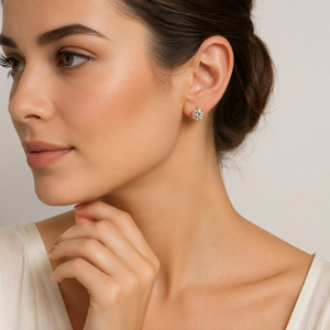 14K <b>Gold</b> Round Lab Grown Diamond Solitaire Stud <b>Earrings</b> | Classic Push <b>Back</b> Fine Jewelry Gift for Women Everyday Wear Daily Use - Product Image 2