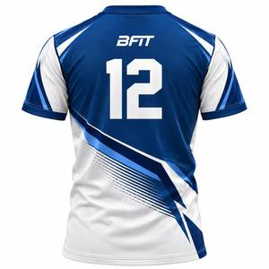 Camiseta Deportiva Personalizada por Sublimación, 100% Algodón, Cuello Redondo, Manga Corta para Hombre, Jersey de Equipo con Logotipo y Número en la Parte Delantera, Transpirable, de Secado Rápido, 180g - Product Image 5