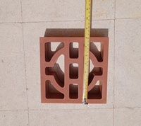 Blocs creux en terre cuite rouge naturelle, briques, carreaux Jaali, utilisés pour le revêtement mural, briques pare-vent, taille 200X200X60 mm, motif perlé