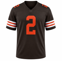 Maillot de football Cleveland pour Sanders 2, unisexe, col en V, sans manches, en polyester anti-humidité, vêtement de sport imprimé, grandes tailles