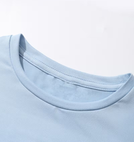 Women 2 Piece Set Light Blue Floral Embroidery Short Sleeve Top Knee Shorts Casual Regular Fit Breathable Polyester/Cotton