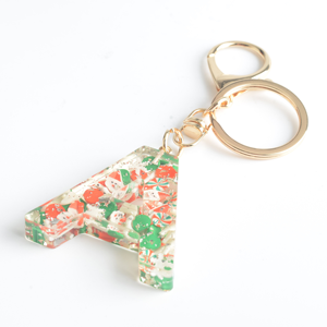 Porte-clés personnalisés en résine écologique et durable, lettres de l'alphabet, logo personnalisé, motifs de fruits, chiens, pandas, animaux, faits à la main - Product Image 4