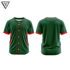 Maillots de baseball et de softball personnalisables, 100% polyester, manches courtes, col en V, séchage rapide, antibactériens, service OEM, nom d'équipe personnalisé - Product Image 2