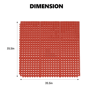 Tappetino Antifatica Rosso per Cucina 90x90x1.2cm, Spesso e Antiscivolo, Comfort Mirato per la Cucina - Product Image 2