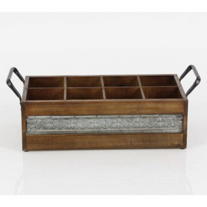 Brown Wooden Caddy Kitchen Utensil Holder Picnic Outdoor Caddy Kitchen Tool Holder Housewarming Gift Christmas Ware - Product Image 5