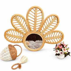 Best-seller Décoration intérieure moderne Grand miroir d'art mural en rotin floral pour hôtels, cuisines, salles à manger, extérieur - Product Image 1