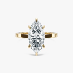 Anillo de Diamante Cultivado en Laboratorio con Corte Marquesa de 5.5CT, Anillo Clásico con Pavé de Oro de 14K, Anillo de Compromiso, Anillo de Boda, Oro Sólido de 10K, 14K, 18K, Oro Amarillo - Product Image 1