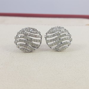 1.77 Cttw Round Cut White Natural Diamond Stud <b>Earrings</b> for Women in 925 Sterling Silver, Push <b>Back</b>, Prong Setting, 10x10mm - Product Image 3