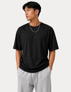 Heavy Weight 100% Cotton Oversized T-<b>Shirt</b> <b>Men</b> 220 Grams Shoulder Custom Printing Hip Hop Plus Size 100% Cotton Blank Boxy <b>Men's</b> - Product Image 1