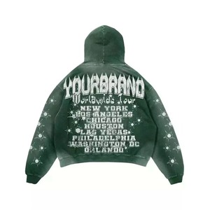 Ensemble de survêtement vintage délavé pour homme, avec sweat à capuche et pantalon de jogging patchwork usé, style streetwear haut de gamme - Product Image 3
