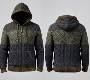 Fabricant de sweats à capuche tricotés épais personnalisés à marque privée, vente en gros de sweats à capuche thermiques doublés en polaire - Product Image 6