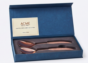 Juego de cucharas de acero inoxidable con revestimiento PVD en oro rosa, con mango estilo pluma, perfecto para bodas, banquetes, restaurantes y cenas en casa. - Product Image 4