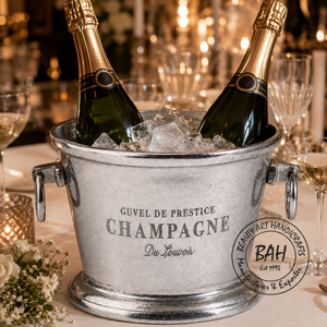 Seau à glace en aluminium en gros avec poignées, finition argentée, étanche, refroidisseur de bouteilles de vin pour hôtels, mariages et fêtes - Product Image 1