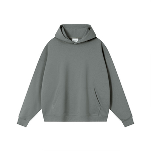 เสื้อฮู้ดโอเวอร์ไซส์แบบยูนิเซ็กซ์ ผ้าฝ้ายเฟรนช์เทอร์รี่ สีพื้น ดีไซน์กระเป๋าเสื้อ สวมใส่สบายๆ สำหรับฤดูใบไม้ร่วง - Product Image 4