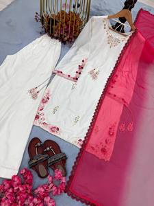 Launching New Designer Party Wear Look Pur Natural Crep Sillk <b>Top</b> & Plazzo With Dupatta set - Product Image 6