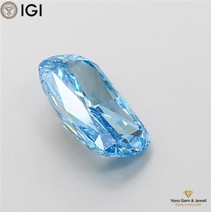 Diamant CVD de laboratoire, clarté VVS2, couleur bleu vif fantaisie, 2,01 carats, certifié IGI, taille coussin, pour design solitaire Soulmate - Product Image 6