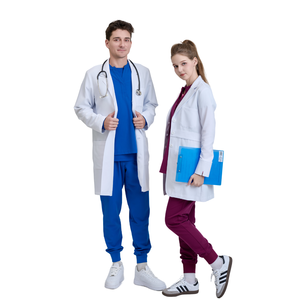 Bata de laboratorio de ALTA CALIDAD médico Hospital uniforme médico dental manga corta moderna con logo hombres/mujeres/Unisex-uniforme FMF en VN - Product Image 2