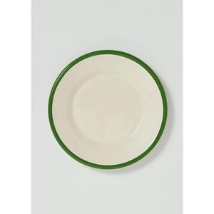 Assiette en émail blanc avec bord rouge, fournitures de restaurant, vaisselle, plat de service alimentaire, assiettes réutilisables, passe au lave-vaisselle, assiette en métal - Product Image 5