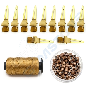 Professional Hair Extension Tool Kit Set – Micro <b>Beads</b> Pliers Loop Hook <b>Thread</b> Clips & Scissors– Hair Extension Installation Kit - Product Image 5