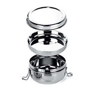Boîtes à lunch scolaires en acier inoxydable épais et lourd à deux étages 300 ml étanches légères faciles à nettoyer Contenants de repas Tiffin - Product Image 2