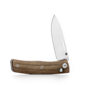 Navajas Plegables Color Marrón Bronceado con Empuñadura con Patrón de Tela, Hoja Plateada, Clip Metálico para Bolsillo y Diseño Ligero para Uso en Exteriores - Product Image 5