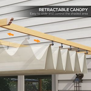 Pergola Retrattile in Alluminio 3x4 Metri con Tenda Parasole Crema per Giardino, Patio, Cortile e Terrazza - Product Image 4