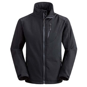Veste Softshell avec poche latérale zippée Vestes pour hommes Matériel polyester de haute qualité Taille personnalisable Vestes Softshell Couleur noire - Product Image 1