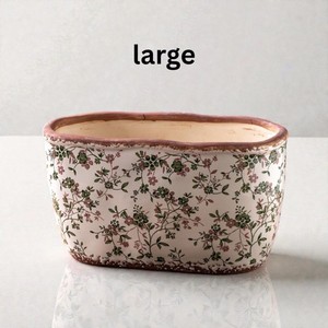 Exquisite Durable Design For Housewarming Decor Shabby Chic <b>Ceramic</b> Tabletop <b>Vase</b> With Floral Pattern 8-16 Inches - Product Image 2
