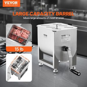 Miscelatore Manuale per Carne con Serbatoio Fisso in Acciaio Inox da 15L, Capacità Massima 15LBS, Attrezzatura per Lavorazione della Carne per la Produzione di Salsicce - Product Image 2
