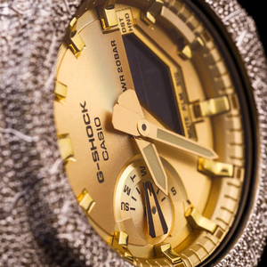 Hip Hop Bust G Sh0 <b>Watch</b> Fully Iced VVS Moissanite Diamonds Custom Gold Plated Luxury Analog <b>Rubber</b> 3Bar Mechanical Movement - Product Image 3