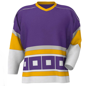 White Blue Striped Ice Hockey Jersey V-Neck Full Sleeve Moisture Wicking Polyester Adult Unisex Apparel - Product Image 4