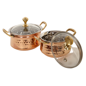 Pure <b>Copper</b> Hot Set Bowl With <b>Handle</b> And Lids Polish Finished For Home Metal Serving Hot Set Bowl For <b>Kitchen</b> Use Kitchenware - Product Image 6