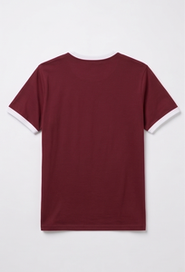 Custom Logo Men's Maroon Ringer T-<b>Shirt</b> | Premium 100% Cotton 180-220 GSM SUBHAY Summer <b>Shirts</b> - Product Image 2