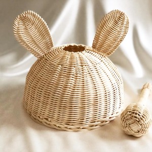 Baby night <b>light</b> lamp <b>cover</b> handmade rattan lampshades woven bunny lightshades great quality - Product Image 1