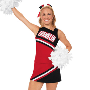 OUTFITIZE INTERNATIONAL Uniforme de cheerleading Cav's pour femmes, rouge, noir, blanc, impression par sublimation, style jupe, taille adulte, 100% polyester - Product Image 3