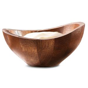 Hot Sell Acacia Fruits Bowl Large Curved Handmade Food Serving Bowls Eco Friendly Dishwasher <b>Safe</b> Luxury Salad Bowl Home Decor - Product Image 5