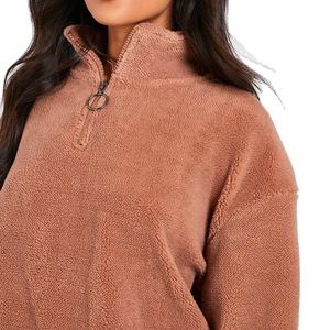 Logotipo personalizado Ropa deportiva Deportes Gimnasio Cremallera Mujer Sudadera Medio Oversized Street Wear Sudadera 2026 - Product Image 4