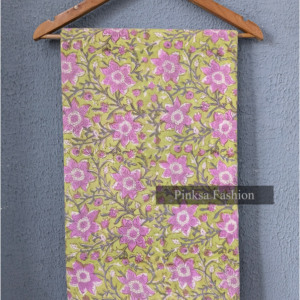 Tela de Algodón Estampada a Mano de Alta Calidad, 100% Algodón Puro, Tinte Natural, Estampado Floral para Prendas de Vestir - Product Image 4