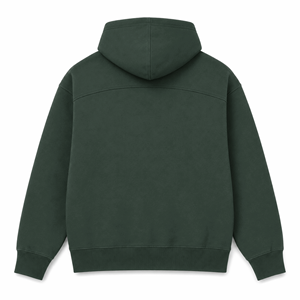 Sweat à capuche personnalisé vert forêt épais pour homme, respirant, avec poches, épaules tombantes, en molleton de coton, style streetwear, OEM ODM - Product Image 2