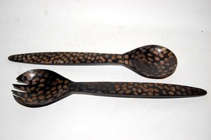 Cuillères en corne de buffle de haute qualité avec manche, cuillère à salade en corne, idéales pour la maison et l'hôtellerie, parfaites pour les cadeaux d'affaires - Product Image 4