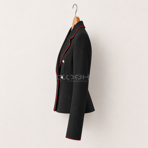 Blazer Negro Cruzado para Mujer con Ribete Rojo y Cuello de Solapa de la Hermandad Griega Delta Sigma de Cosh International - Product Image 3