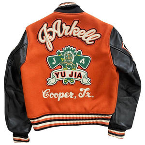 Veste de baseball personnalisée avec logo, streetwear, broderie de haute qualité, veste bomber en cuir et polaire pour l'hiver, veste de baseball pour hommes - Product Image 2