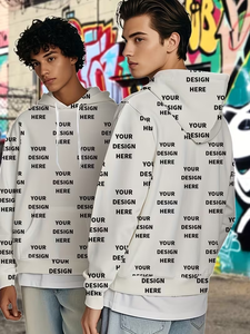 Customized Photo/Logo Men's Fleece Pullover Hoodie Full-Body Printed Cartoon Pattern Eco-Friendly Multi-Color Options Soft - Product Image 6